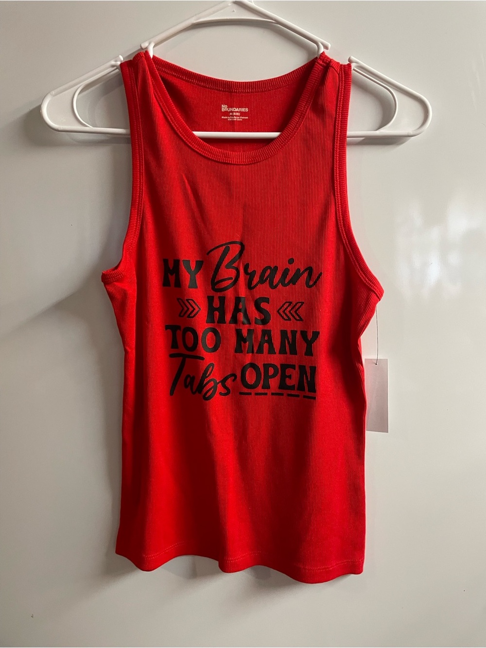 Red Graphic Tank Top - My Brain Has Too Many Tabs Open